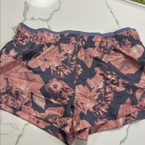 Nike Floral Pink and Gray Women's Running Shorts, Size XS
